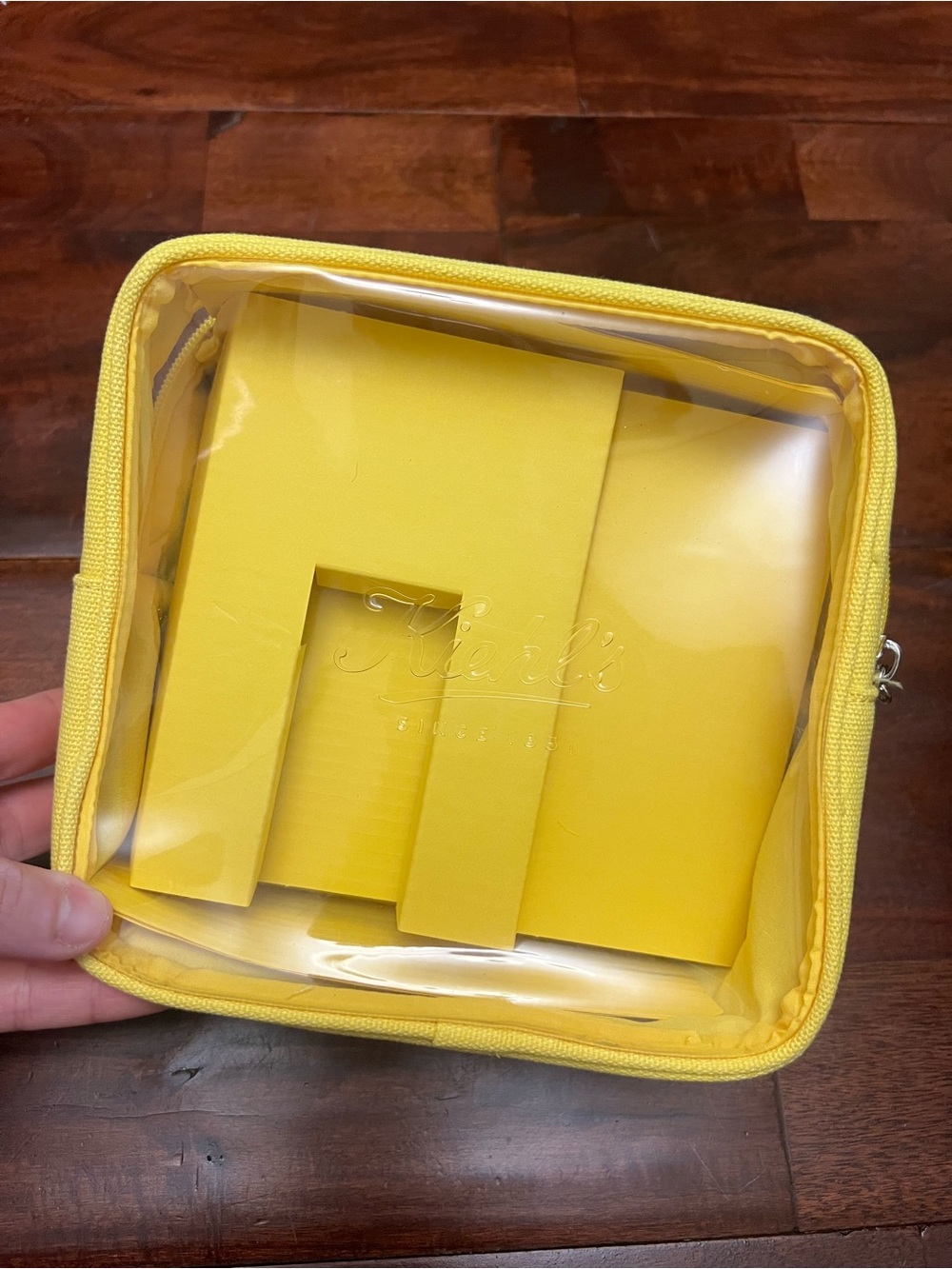 Kiehl's Yellow Plastic Fabric Makeup Bags with Zipper New